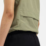 WOMENS CONTOUR HOODED VEST - SAGE