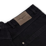 OVERLINE BAGGY DENIM SHORTS - TRUE BLACK