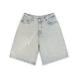OVERLINE BAGGY DENIM SHORTS - SUN BLEACHED BLUE