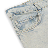 OVERLINE BAGGY DENIM SHORTS - SUN BLEACHED BLUE