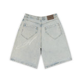 OVERLINE BAGGY DENIM SHORTS - SUN BLEACHED BLUE
