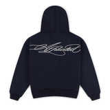 OVERLINE ZIP-UP HOODIE - NAVY