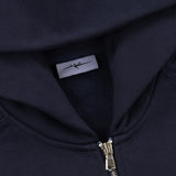 OVERLINE ZIP-UP HOODIE - NAVY