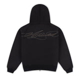 OVERLINE ZIP-UP HOODIE - BLACK