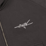 OVERLINE ZIP-UP HOODIE - CHARCOAL