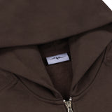 SIGNATURE ZIP-UP HOODIE - BROWN
