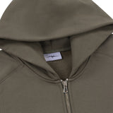 OVERLINE ZIP-UP HOODIE - OLIVE