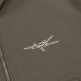 OVERLINE ZIP-UP HOODIE - OLIVE
