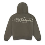 OVERLINE ZIP-UP HOODIE - OLIVE