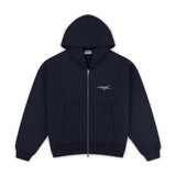 OVERLINE ZIP-UP HOODIE - NAVY
