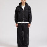 OVERLINE ZIP-UP HOODIE - BLACK