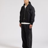 OVERLINE ZIP-UP HOODIE - BLACK