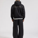 OVERLINE ZIP-UP HOODIE - BLACK