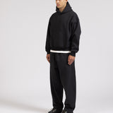SIGNATURE UNCUFFED JOGGERS - BLACK