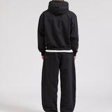 SIGNATURE UNCUFFED JOGGERS - BLACK