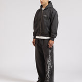 OVERLINE ZIP-UP HOODIE - CHARCOAL