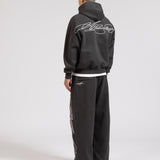OVERLINE ZIP-UP HOODIE - CHARCOAL