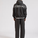 OVERLINE ZIP-UP HOODIE - CHARCOAL
