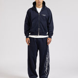 OVERLINE ZIP-UP HOODIE - NAVY