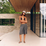 WOMENS WOVEN SHORTS - GREY