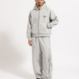 FELPA CON CAPPUCCIO OVERLINE - GRIGIO