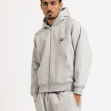 FELPA CON CAPPUCCIO OVERLINE - GRIGIO