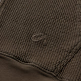 GA WAFFLE ZIP-UP HOODIE - OXIDE BROWN