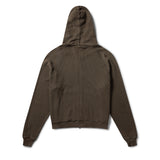 GA WAFFLE ZIP-UP HOODIE - OXIDE BROWN