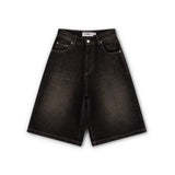 BAGGY DENIM SHORTS - SMOKED EARTH