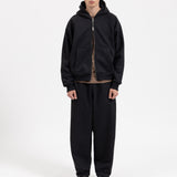SIGNATURE ZIP-UP HOODIE - BLACK