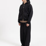 SIGNATURE UNCUFFED JOGGERS - BLACK