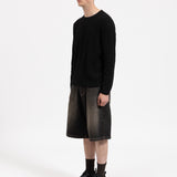 SIGNATURE RIBBED LONGSLEEVE - TRUE BLACK