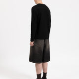 SIGNATURE RIBBED LONGSLEEVE - TRUE BLACK