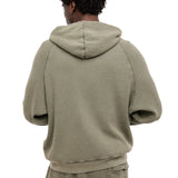 GA WAFFLE ZIP-UP HOODIE - OXIDE BROWN
