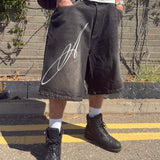 OVERLINE BAGGY DENIM SHORTS - SMOKED EARTH