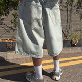 OVERLINE BAGGY DENIM SHORTS - SUN BLEACHED BLUE