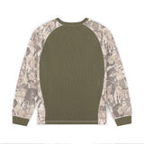 MAGLIA A MANICHE LUNGHE A NIDO D'APE REACH CAMO - VERDE